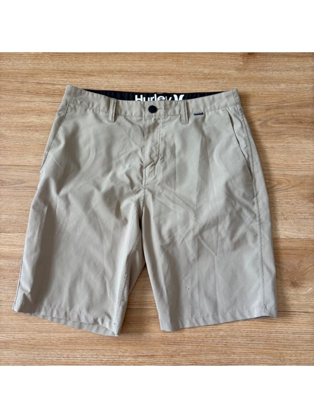 Hurley Phantom Mid Rise Hybrid Chino Stretch Shorts Tan Khaki Men’s Size 30